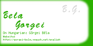 bela gorgei business card